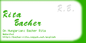 rita bacher business card